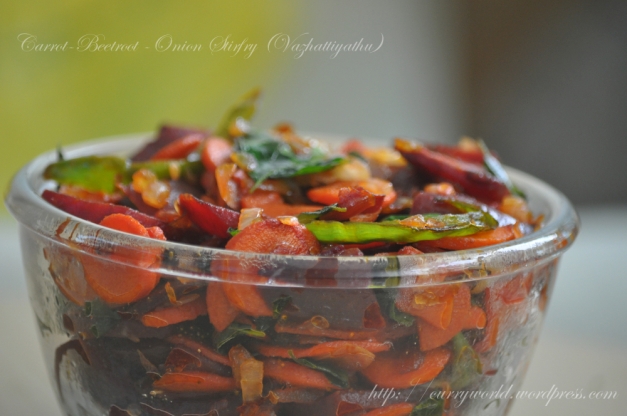 Carrot-Beetroot-Onion Stirfry